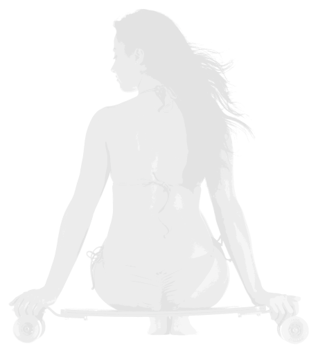 Faded girl sitting on skateboard